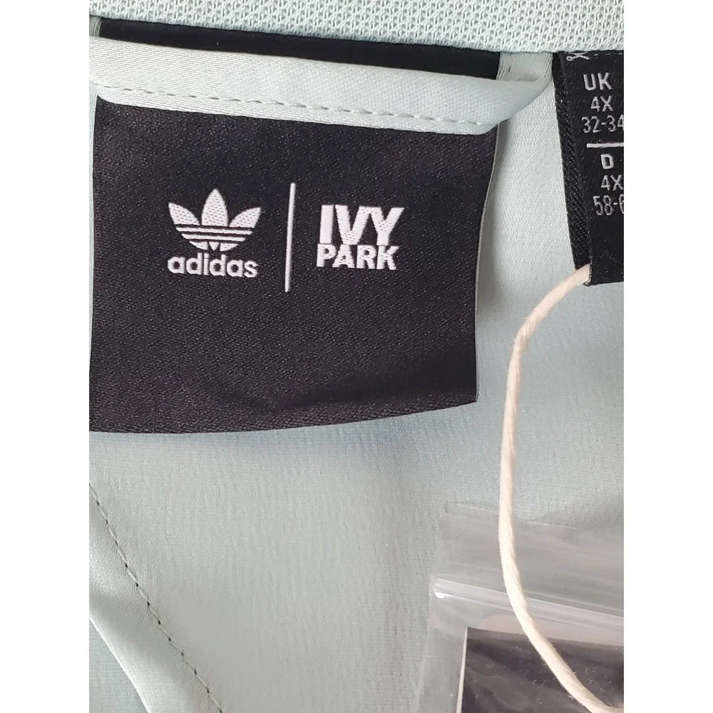 NWT Adidas‎ Ivy Park Women's Suit Jacket 4X Green Tint Streetwear Stripe FLAW